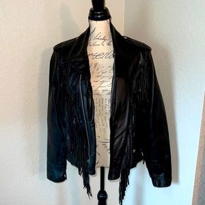 Stunning MOTO LEATHER FRINGE JACKET